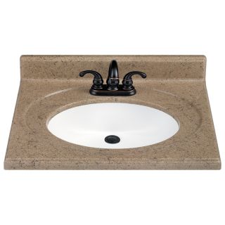 Style Selections Kona Solid Surface Integral Single Sink Bathroom Vanity Top (Common 25 in x 22 in; Actual 25 in x 22 in)