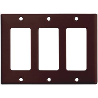 Cooper Wiring Devices 3 Gang Brown Decorator Rocker Plastic Wall Plate
