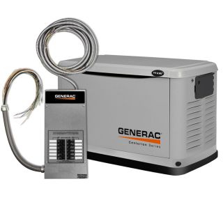 Generac Centurion 11,000 Watt (LP)/10,000 Watt (NG) Standby Generator with Generac Engine and Automatic Transfer Switch
