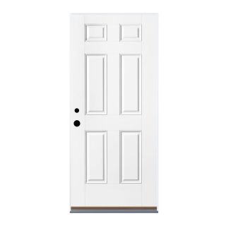 Benchmark by Therma Tru 6 Panel Inswing Fiberglass Entry Door (Common 80 in x 36 in; Actual 81.5 in x 37.5 in)