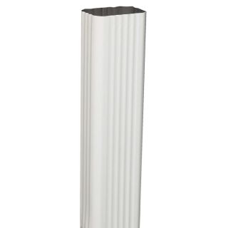 Amerimax White Metal 2 in x 3 in x 10 ft White Aluminum Downspout
