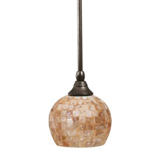 Brooster 6 in W Bronze Mini Pendant Light with Tinted Shade