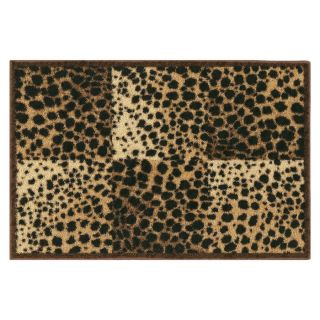 Shaw Living 30 in x 46 in Chocolate Cheetah Blocks Accent Rug