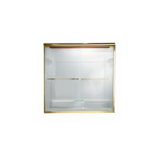 American Standard 40 in to 44 in W x 70 in H Polished Brass Sliding Shower Door
