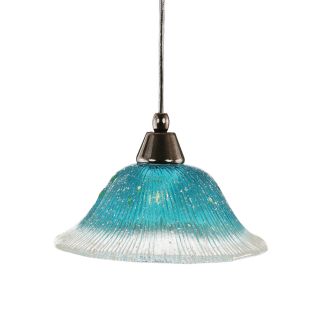 Brooster 10 in W Black Copper Pendant Light with Crystal Shade