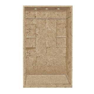 Style Selections 95.75 in H x 60 in W x 32 in L Sand Mountain Solid Surface Wall 5 Piece Alcove Shower Kit