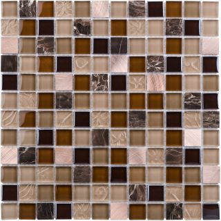 Elida Ceramica Coral Light Glass Mosaic Square Indoor/Outdoor Wall Tile (Common 12 in x 12 in; Actual 11.75 in x 11.75 in)