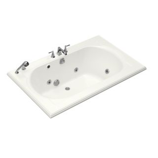 KOHLER Memoirs 66 in L x 42 in W x 22 in H 2 Person White Oval In Rectangle Whirlpool Tub