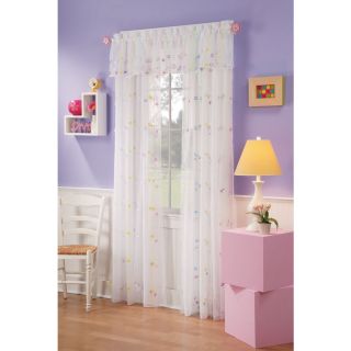 Style Selections Streamers 63 in L Floral Multi Rod Pocket Window Curtain Panel
