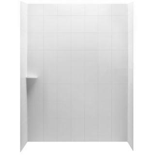 American Standard Ciencia 30 in W x 60 in D x 84 in H Soft White Acrylic Shower Wall Surround Side and Back Panels