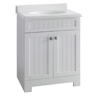 ESTATE by RSI Boardwalk 25 in x 19 in White Integral Single Sink Bathroom Vanity with Cultured Marble Top