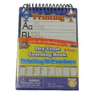 Toy / Game Dry Erase Learning Book Printing and Numbers Contains (8) 5" x 7" Wipe Off Pages Learning Book Toys & Games