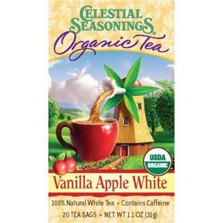 Celestial Seasonings Organic Tea, Vanilla Apple White, Contains Caffeine, 20 Tea Bags, 1.1 Ounce (Pack of 6)  Grocery & Gourmet Food