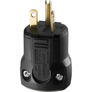 Cooper Wiring Devices 20 Amp 125 Volt Black 3 Wire Grounding Plug