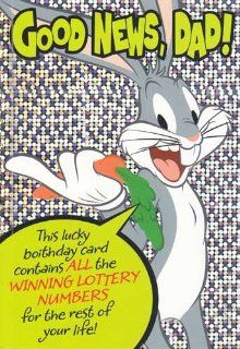 Greeting Cards   Birthday Looney Tunes "Good News Dad, This Is Your Lucky Birthday Card Contains" Health & Personal Care