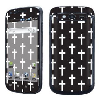 Samsung Galaxy S Blaze 4G SGH T769 Decal Sticker Vinyl Skin   Black Cross By SkinGuardz Cell Phones & Accessories