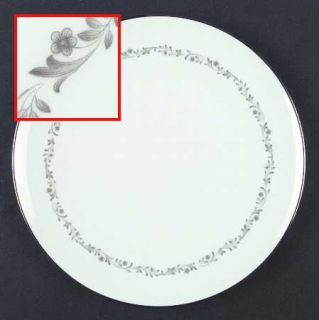 Kenmark Meadowbrook Dinner Plate, Fine China Dinnerware   Gray/Brown Flowe    Rs