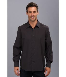 Perry Ellis L/S Thin Stripe Shirt Mens Long Sleeve Button Up (Metallic)