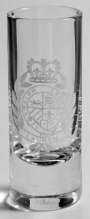 Ralph Lauren Classic Crest Shot Glass   Clear,Etched Crest Logo,No Trim