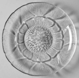Arcoroc Fleur Bread and Butter Plate   Pressed,Clear,Raised Petal Leaves