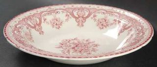 Swinnertons Kent Pink Rim Soup Bowl, Fine China Dinnerware   Pink Floral Swags &