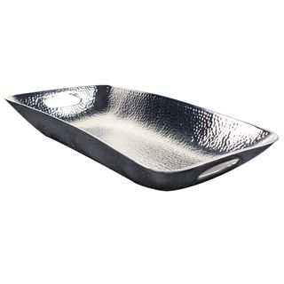 Highpoint Collection 16 Inch Hammered Nickel Tray