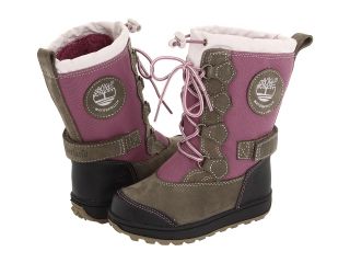 Timberland Kids Holderness Waterproof Tall Lace Boot Girls Shoes (Gray)