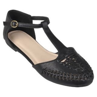 Womens Journee Collection T strap Flats   Black 8.5