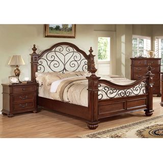 Furniture Of America Barath 2 piece Antique Dark Oak Bed With Nightstand Set