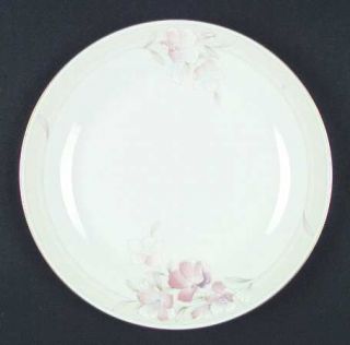 Noritake Spring Venture Dinner Plate, Fine China Dinnerware   Tan Band,Peach,Blu