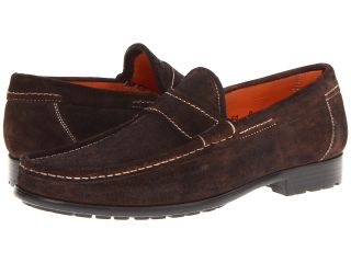 Santoni Quattro Mens Slip on Dress Shoes (Brown)