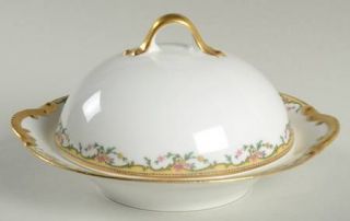 Vignaud Meuse, The (Pink&Yellow Flowers,Green) Round Covered Butter, Fine China