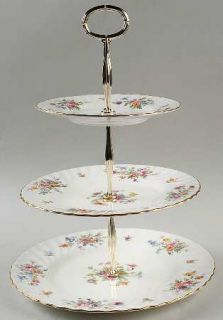 Minton Marlow (Newer,Wreath Backstamp) 3 Tiered Serving Tray (DP, SP, BB), Fine