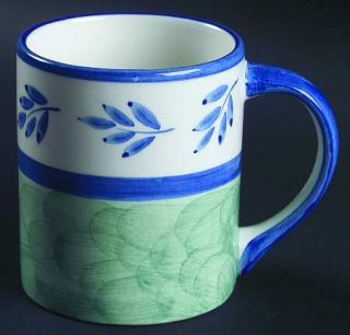 Villeroy & Boch Blue Leaves Mug, Fine China Dinnerware   Earthenware,Blue Border