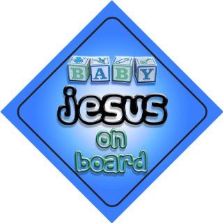 Baby Boy Jesus on board novelty car sign gift / present for new child / newborn baby  Child Safety Car Seat Accessories  Baby