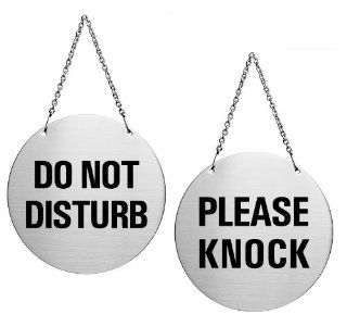 OFFORM Stainless Steel Turnsign "Do not disturb / Please knock"  5.12 in No. 6930   Please Do Not Disturb Sign