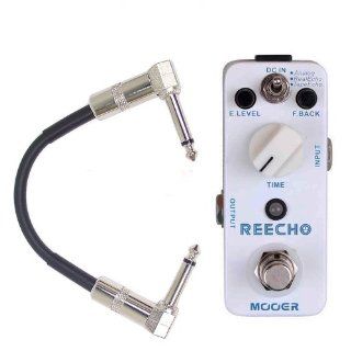 Mooer ReEcho Digital Delay Guitar Effect Pedal w/Patch Cable Musical Instruments