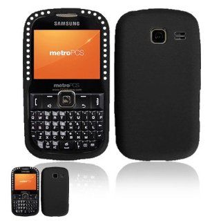 Samsung Freeform III R380 Black Silicone Diamond Case Cell Phones & Accessories