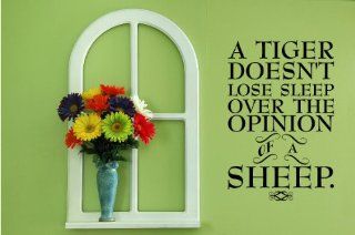 A Tiger Doesn't Lose Sleep Over The Opinion Of A Sheep vinyl wall decal   Wall Decor Stickers
