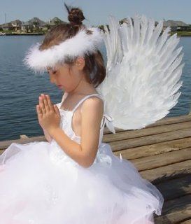 FashionWings (TM) Children's White Feather Angel Wings Duo Use Pointing up or Down Toys & Games