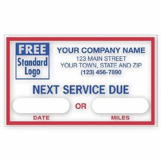 Next Service Due, Static Cling Oil Change Windshield Stickers (250)  Office Storage Supplies 