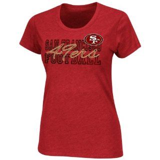 San Francisco 49ers Ladies More Than Enough T Shirt   Scarlet  Sports Fan Apparel  Sports & Outdoors