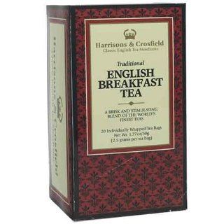 Harrisons & Crosfield English Breakfast Tea, 20 Count Tea Bags (Pack of 6)  Black Teas  Grocery & Gourmet Food