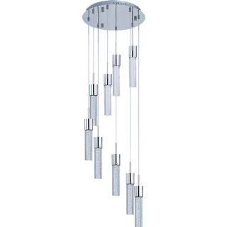 ET2 E22749 91 9 Light Adjustable Height Pendant from the Fizz II Collection   Bulbs Included, Polished Chrome   Ceiling Pendant Fixtures  