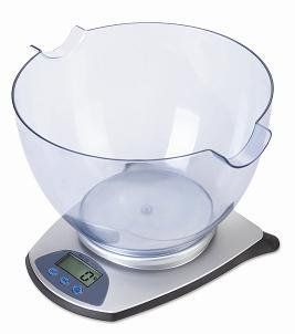 GSI Super Quality Electronic Digital Portable Kitchen Scale With 3.6 Liter Bowl   Built In Countdown Timer   High Precision Exact Weight And Measurement Up To 11 LB's   For Cooking, Diet Control Etc.   Large LCD Display And Clock Kitchen & Dining