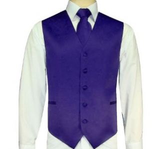 Dark Purple Vest/Tie/Hankie Set at  Mens Clothing store