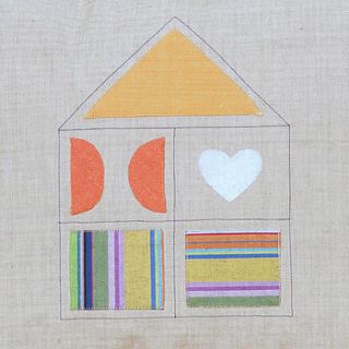 personalised applique house cushion cover by clothkat