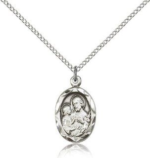 JewelsObsession's Sterling Silver St. Joseph Pendant   18" Chain Jewels Obsession Jewelry