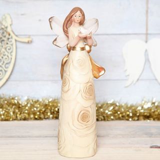tall ceramic christmas angel decoration by red berry apple
