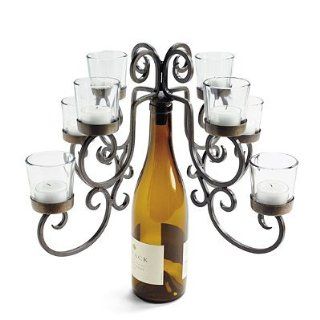 Eight votive Wine Bottle Candelabra   Frontgate Barware Kitchen & Dining
